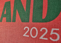 Text 'THAILAND 2025' on a red background with green and white letters.