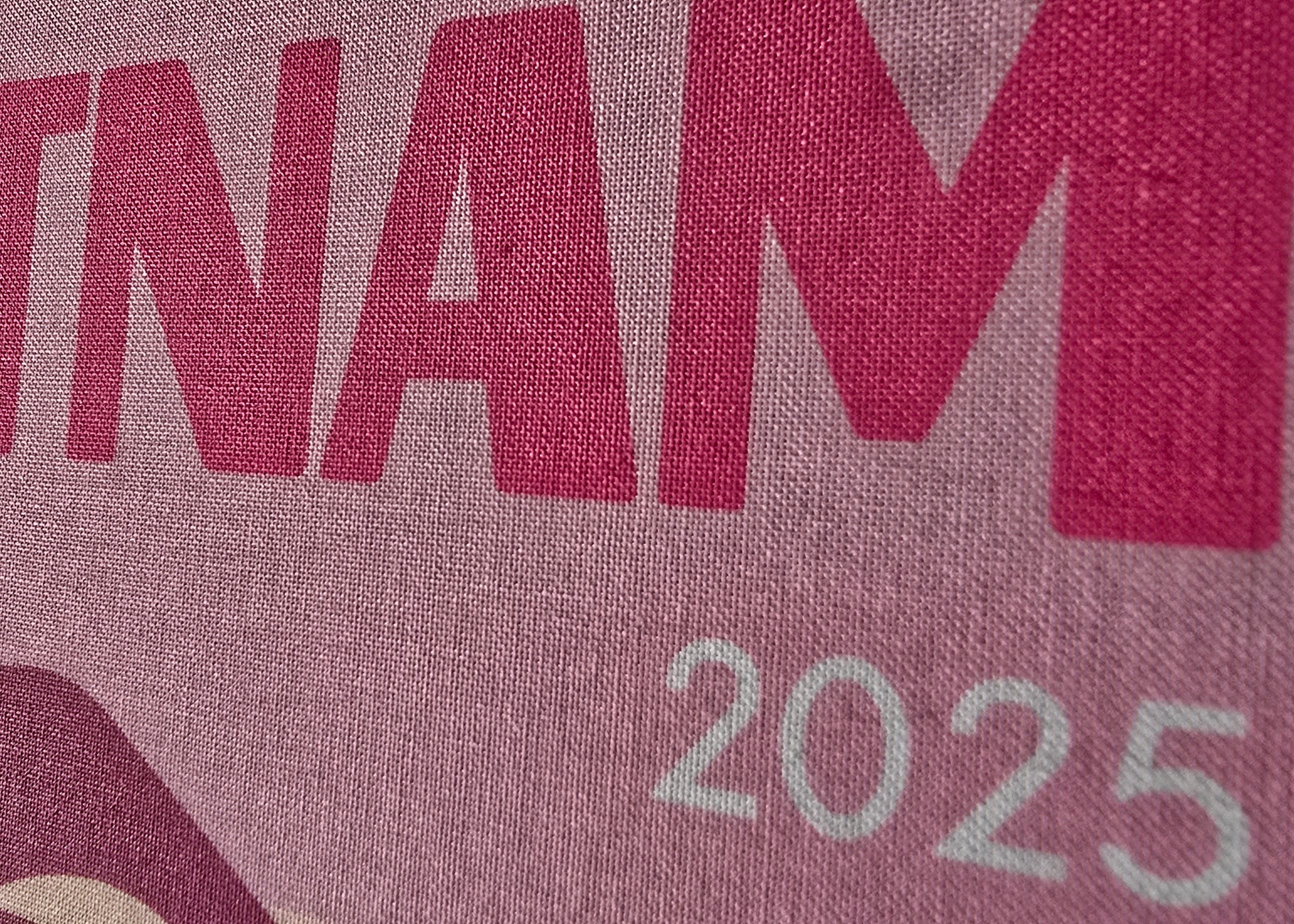 Text 'VIETNAM 2025' on a textured surface with a dark border.