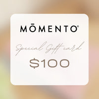 Momento $100 special gift card on a gradient background