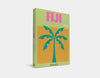 Calendar with 'Fiji' and palm tree design on a light gray background