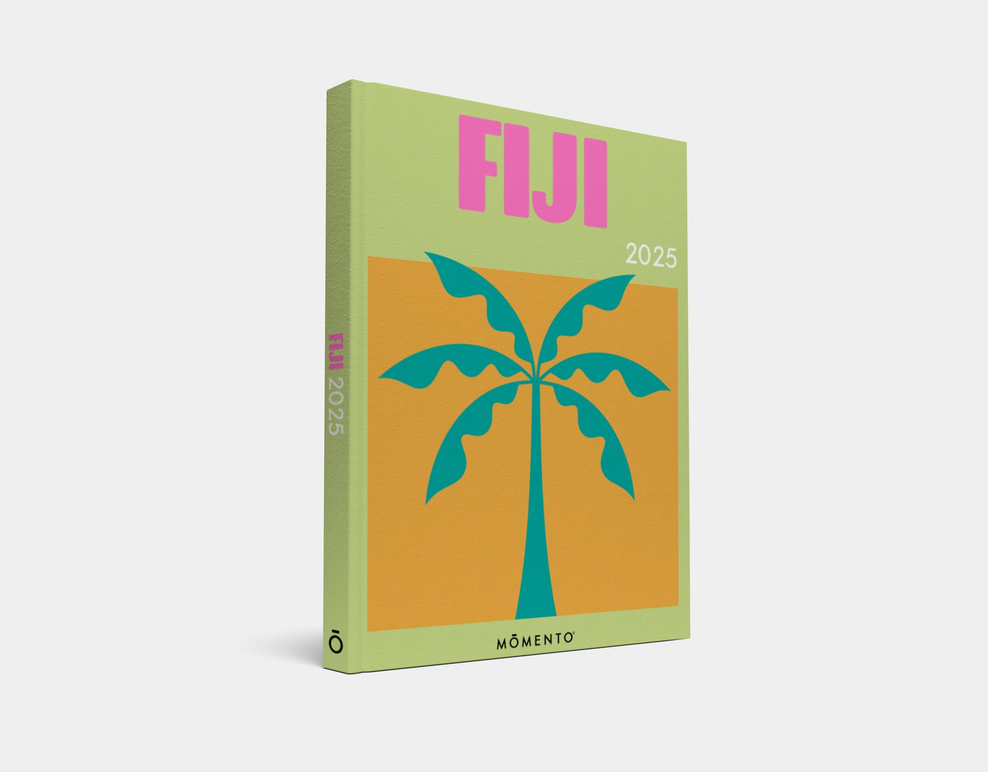 Calendar with 'Fiji' and palm tree design on a light gray background
