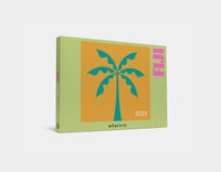 2025 Fiji calendar with palm tree design on a light green background
