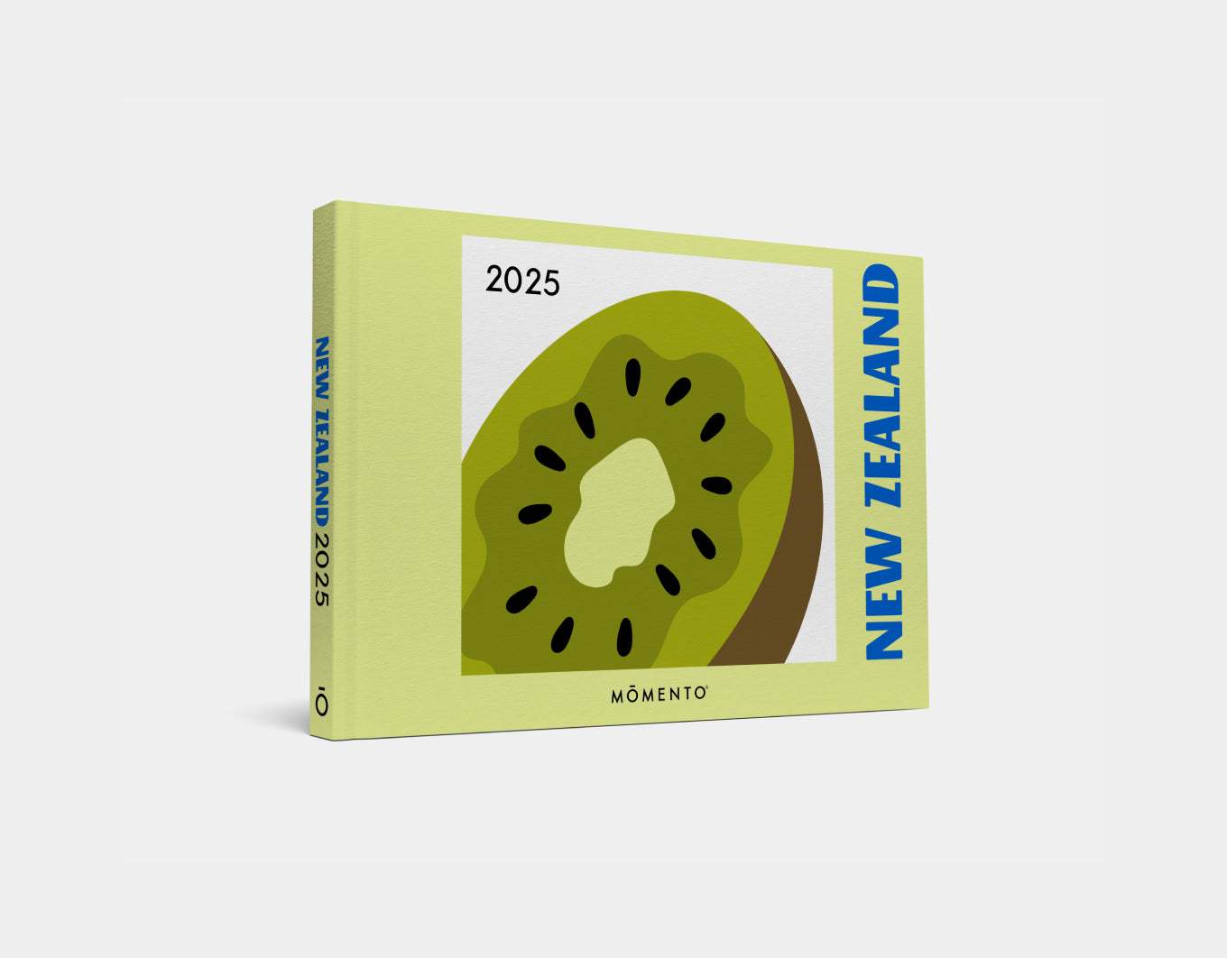 Calendar with a kiwi design and 'New Zealand' text on a light gray background